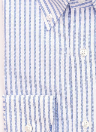 Colletto button down a righe blu