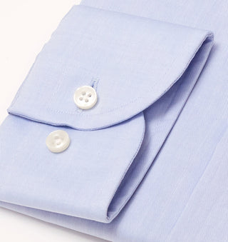 Detail of adjustable rounded cuffs on a premium Italian cotton shirt