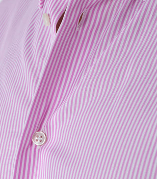 Italian cotton fabric detail, pink stripe | VESTITI