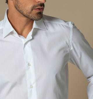 Men's white Italian classic collar shirt, true to UK sizing | VESTITI