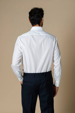 Men's white Italian cutaway collar shirt, back view | VESTITI