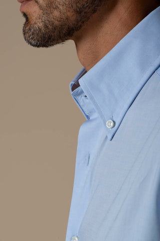 Colletto button down in Oxford blu