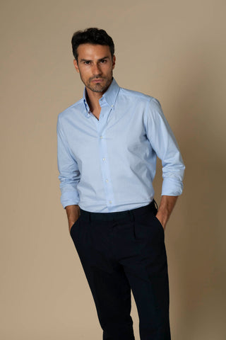 Colletto button down in Oxford blu